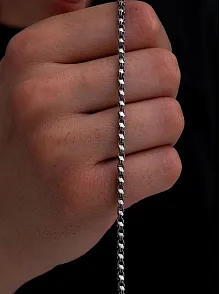 Erkek Gümüş Bileklik - 3mm Pullu Arnavut Zinciri Gümüş Bileklik