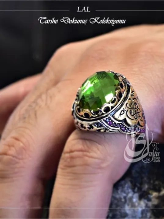 İslam Usta Tasarımı Lal Gümüş Erkek Yüzük