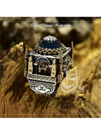 İslam Usta Tasarımı Yeni Çağ Gümüş Erkek Yüzük