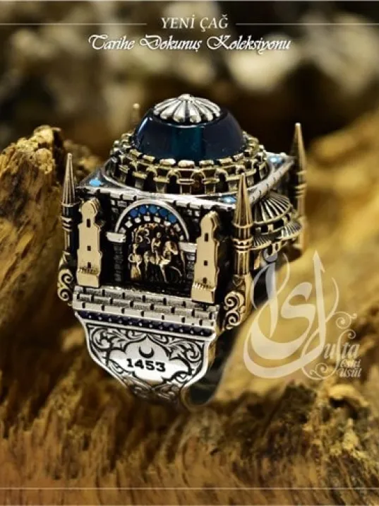 İslam Usta Tasarımı Yeni Çağ Gümüş Erkek Yüzük