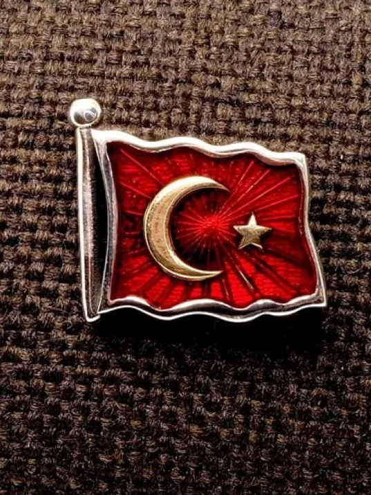 Özel Seri Ay Yıldız, Bayrak Gümüş Rozet Özel Seri Ay Yıldız, Bayrak Gümüş Rozet