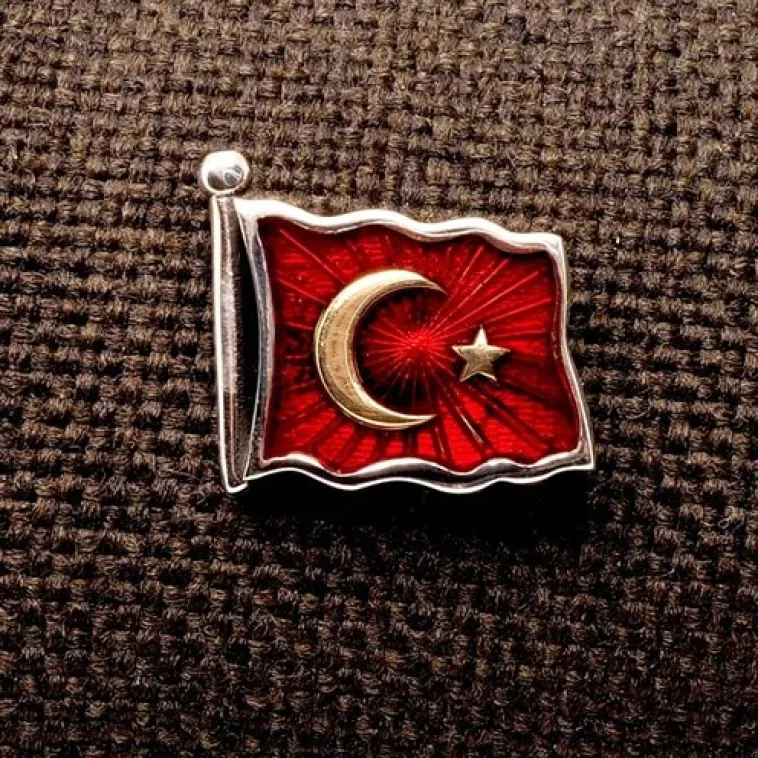 Özel Seri Ay Yıldız, Bayrak Gümüş Rozet Özel Seri Ay Yıldız, Bayrak Gümüş Rozet