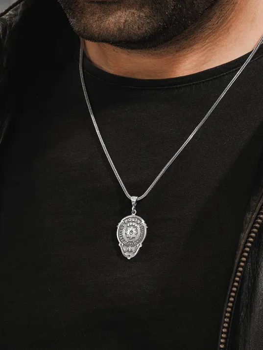 Polis Rozeti Kolyesi - Emniyet Teşkilatı Arması Gümüş Kolyesi Polis Rozeti Kolyesi - Emniyet Teşkilatı Arması Gümüş Kolyesi