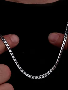 Erkek Gümüş Kolye - 925 Ayar 4 mm Oksitli Ezme Gurmet Zincir Gümüş Kolye