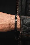 Magnum Flex Siyah Kelepçe Model - Mat Esnek Manyetik Çelik Erkek Bileklik