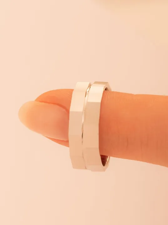 Kadın Gümüş Yüzük - 925 Ayar Yakamoz Model Gümüş Alyans Yüzük