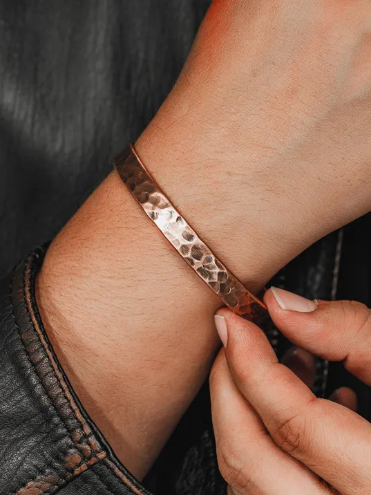 Saf Dövme Bakır Bileklik El Işçiliği Grift Kelepçe Metal Kutu Doğal Taşlar Kadın Erkek Bilezik