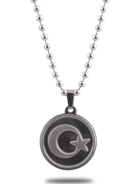 OttoMan Ay Yıldız Simgeli Çelik Zincir Kolye CKLAYYILDIZ-GMS OttoMan Ay Yıldız Simgeli Çelik Zincir Kolye CKLAYYILDIZ-GMS
