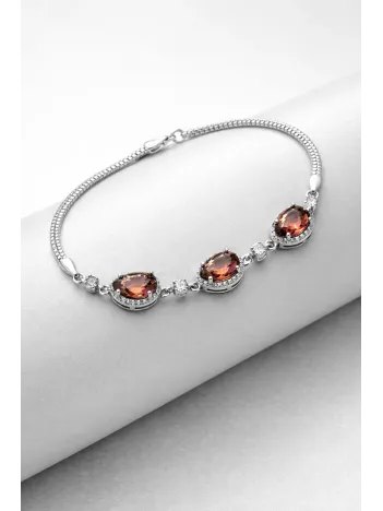 Kadın Gümüş Bileklik – Damla Model Doğal Zultanit Taşlı Zarif Üçlü Tasarım Bileklik