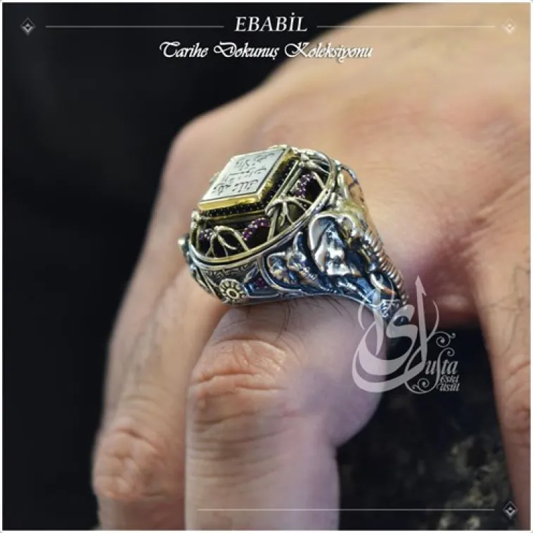 İslam Usta Tasarımı Ebabil Gümüş Erkek Yüzük İslam Usta Tasarımı Ebabil Gümüş Erkek Yüzük