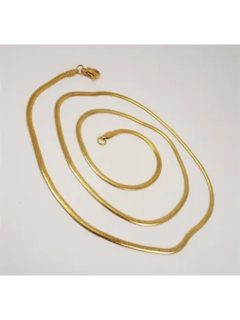 Altın Rengi Snake Kolye Çelik Erkek Kolye Zincir İnce Model