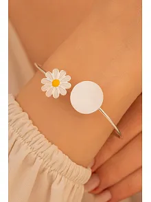 Kadın Gümüş Bileklik - Gümüş Papatya Model Kadın Bileklik
