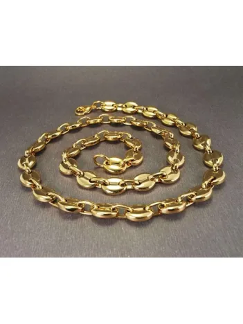 Gemici İnce Model Çelik Erkek Kolye Zincir Altın Kaplama