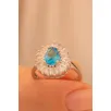 Kadın Gümüş Yüzük - Damla Model Mavi Topaz Taşlı Baget Süslemeli Rodyumlu Kadın Yüzük Kadın Gümüş Yüzük - Damla Model Mavi Topaz Taşlı Baget Süslemeli Rodyumlu Kadın Yüzük