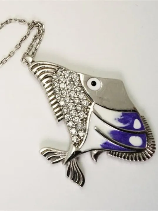 Balık Burcu Bayan Gümüş Kolye Harika Tasarım Balık Burcu Bayan Gümüş Kolye Harika Tasarım