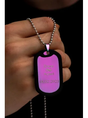 Erkek Kolye-Çelik Karışık Renkli Asker Künyesi Erkek Kolye-Çelik Karışık Renkli Asker Künyesi