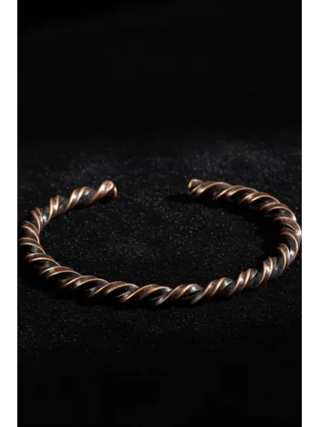 Tork Model %100 Saf Bakır Erkek Kadın Bileklik – Metal Kutu ve Doğal Taşlar