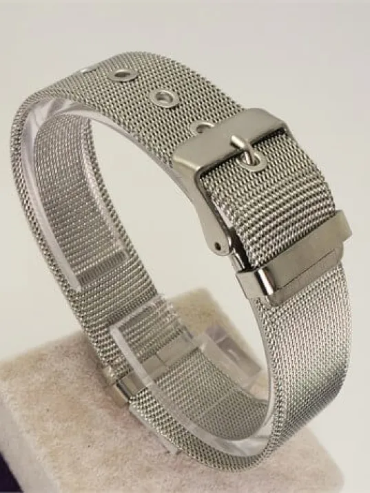 Paslanmaz Çelik Örme Erkek Bayan Unisex Bileklik Geniş Model