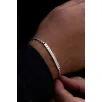 Erkek Gümüş Bileklik - Küp Zincirli Çizgili Model Gümüş Bileklik