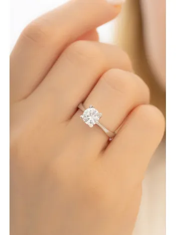 Gümüş Tektaş Bayan Gümüş Yüzük