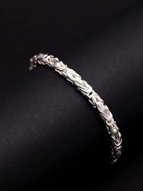 Parlak Kral 5.2 Mm Erkek Gümüş Bileklik