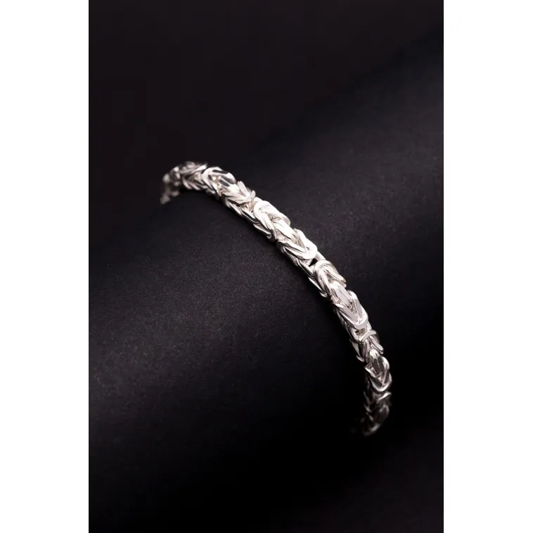 Parlak Kral 5.2 Mm Erkek Gümüş Bileklik Parlak Kral 5.2 Mm Erkek Gümüş Bileklik