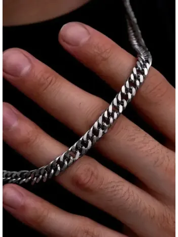 Erkek Çelik Kolye - 9 Mm Sık Örüm Gurmet Zincir Çelik Kolye