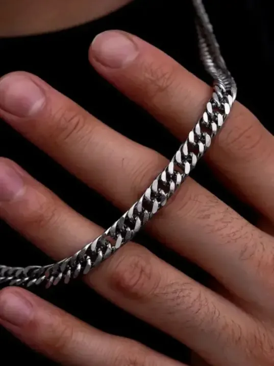 Erkek Çelik Kolye - 9 Mm Sık Örüm Gurmet Zincir Çelik Kolye