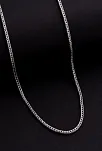 3mm Kalın Tilki Kuyruğu Gümüş Erkek Kolye Zincir