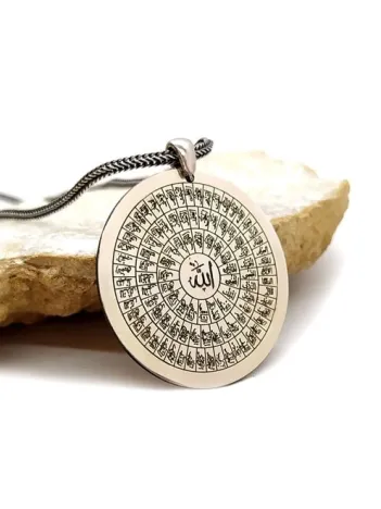 Esma-ül Hüsna Erkek 925 Gümüş Kolye Zincir