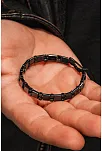 Erkek Kadın Doğal Taş Bileklik - Siyah Hematit Doğal Taşlı Makrome Model 5 Unisex Bileklik
