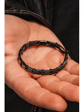 Erkek Kadın Doğal Taş Bileklik - Siyah Hematit Doğal Taşlı Makrome Model 5 Unisex Bileklik Erkek Kadın Doğal Taş Bileklik - Siyah Hematit Doğal Taşlı Makrome Model 5 Unisex Bileklik