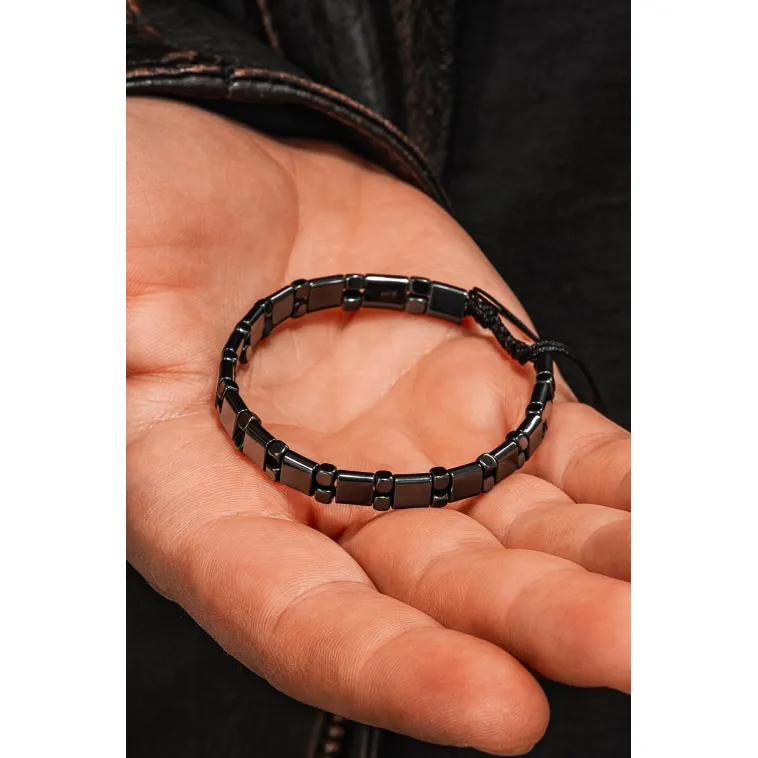 Erkek Kadın Doğal Taş Bileklik - Siyah Hematit Doğal Taşlı Makrome Model 5 Unisex Bileklik Erkek Kadın Doğal Taş Bileklik - Siyah Hematit Doğal Taşlı Makrome Model 5 Unisex Bileklik