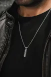 Erkek Gümüş Cevşen Muska Zincir Geometrik Desenli Erkek Gümüş Cevşen Muska Zincir Geometrik Desenli