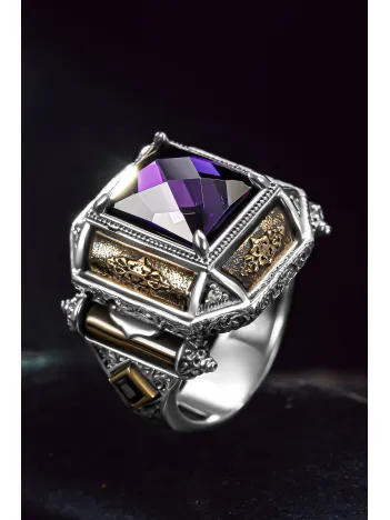 Erkek Gümüş Yüzük - Özel Tasarım Zirkon Taşlı 925 Ayar Erkek Yüzük Erkek Gümüş Yüzük - Özel Tasarım Zirkon Taşlı 925 Ayar Erkek Yüzük