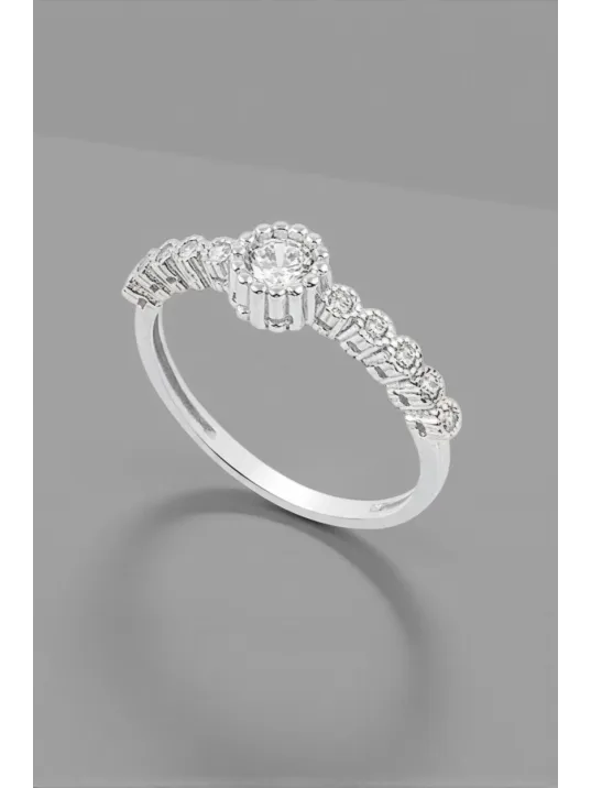 Parla Model Zirkon Taşlı Gümüş Su Yolu Kadın Yüzük