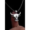 Erkek Gümüş Kolye - Chicago Bulls - Boğa Kafası Figürlü Erkek Kolye Erkek Gümüş Kolye - Chicago Bulls - Boğa Kafası Figürlü Erkek Kolye