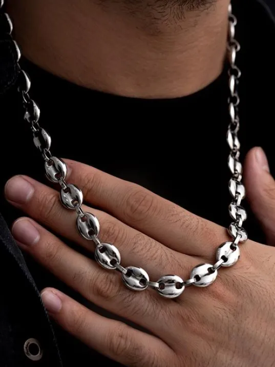 Erkek Çelik Kolye - Gemici Kalın Model Erkek Çelik Kolye - Paslanmaz Çelik