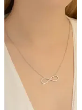 Zirkon Yolu Sonsuzluk Bayan Gümüş Kolye GKLZIRKNSON-GMS