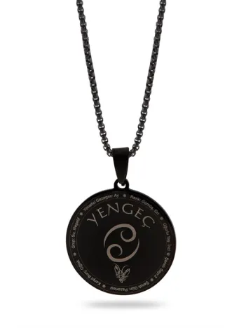 Yengeç Burcu Kolyesi Bayan Erkek Çelik Kolye Siyah Polo Zincir CKLYENGCBRC-SYH
