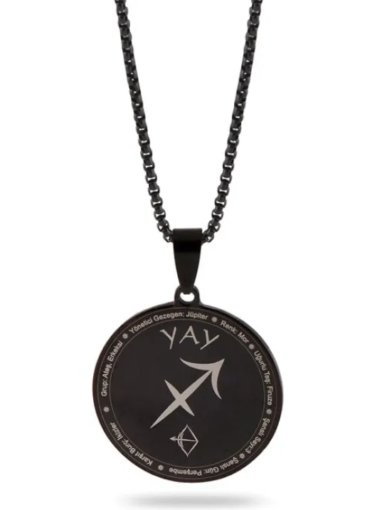 Yay Burcu Çelik Kolye Siyah Polo Zincir Cklyayburc1-syh Yay Burcu Çelik Kolye Siyah Polo Zincir Cklyayburc1-syh