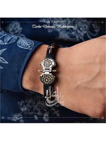 İslam Usta Tasarımı Kılıç Kalkan Bileklik Gümüş Erkek Bileklik