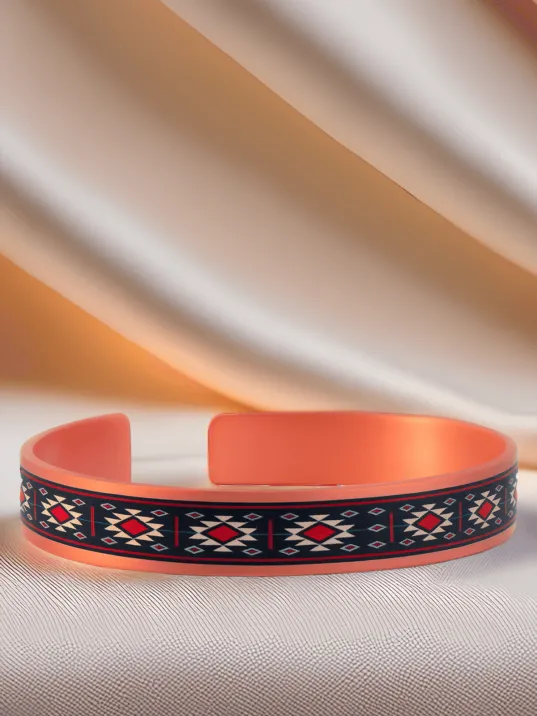 Kadın Bakır Bileklik - Zeta Model Özel Baskı Metal Kutu Ve Kuvars Taşı Kadın Bakır Bileklik - Zeta Model Özel Baskı Metal Kutu Ve Kuvars Taşı