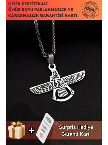 Ahura Mazda Erkek Kolye - Kadın Kolye - Ahura Mazda Model Çelik Kolye