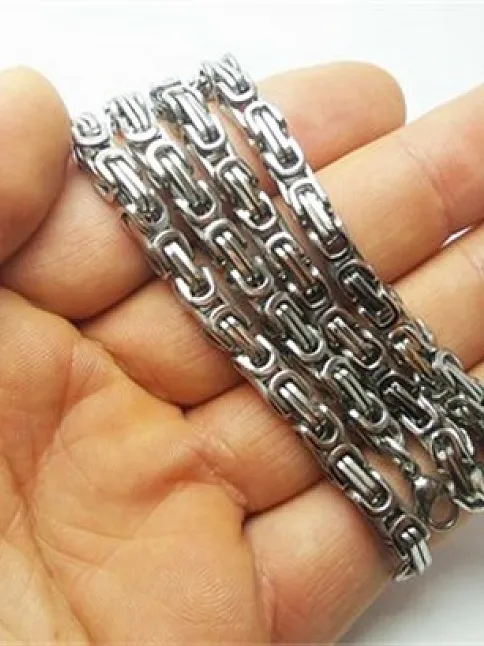 Erkek Çelik Kral Zincir Kolye Orta Kalınlıkta 5mm