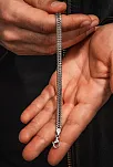 Erkek Gümüş Bileklik - 5mm Tilki Kuyruğu Yassı Model Gümüş Bileklik