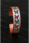 Kadın Bakır Bileklik - Butterfly Model Özel Baskı Metal Kutu Ve Doğal Taşlar