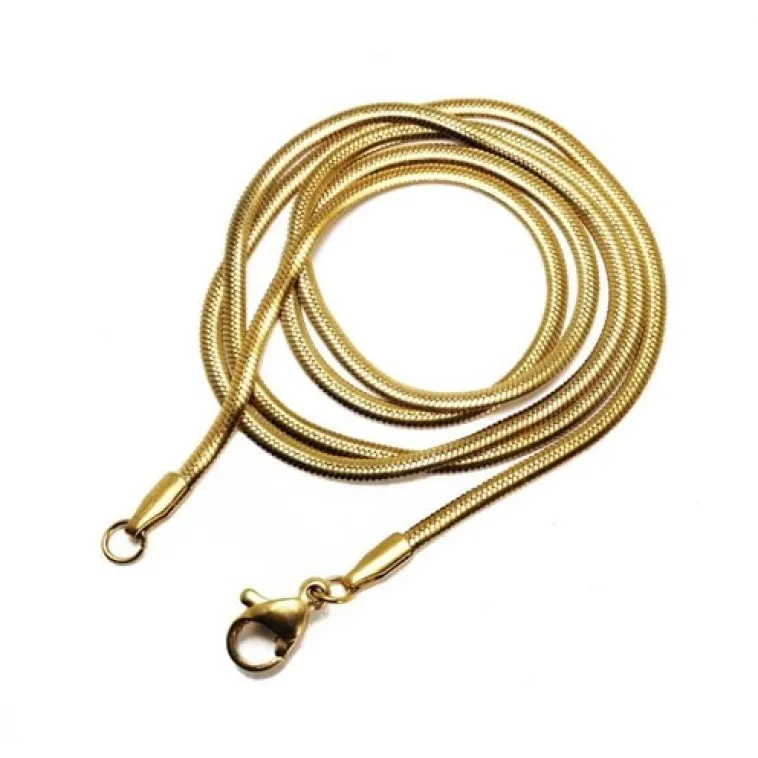 Altın Rengi Snake Kolye Çelik Erkek Kolye Zincir İnce Model Altın Rengi Snake Kolye Çelik Erkek Kolye Zincir İnce Model