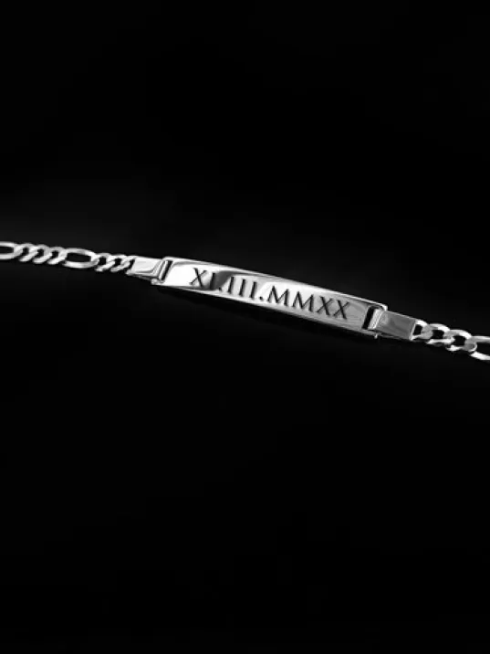 İsim Yazılabilir Erkek Gümüş Bileklik Künye Figaro Model GBLFIGRISIM-GMS İsim Yazılabilir Erkek Gümüş Bileklik Künye Figaro Model GBLFIGRISIM-GMS