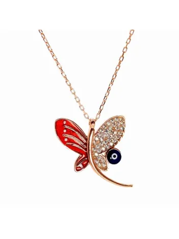 Nazar Boncuklu Yusufçuk Bayan Gümüş Kolye